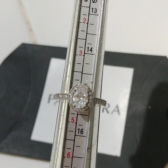 Pandora Sterling Silver Vintage Elegance Ring w/ Clear CZ